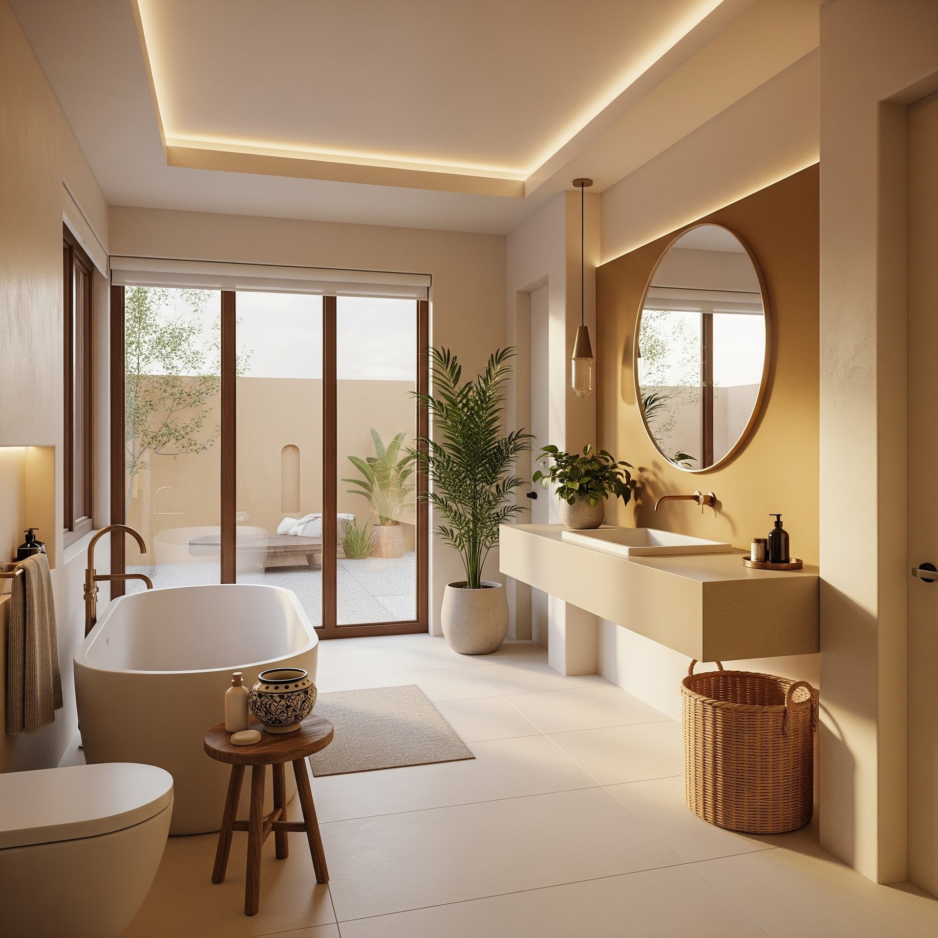 MAIN.bathroom.Sencelles Olive House rustic bath with Mediterranean