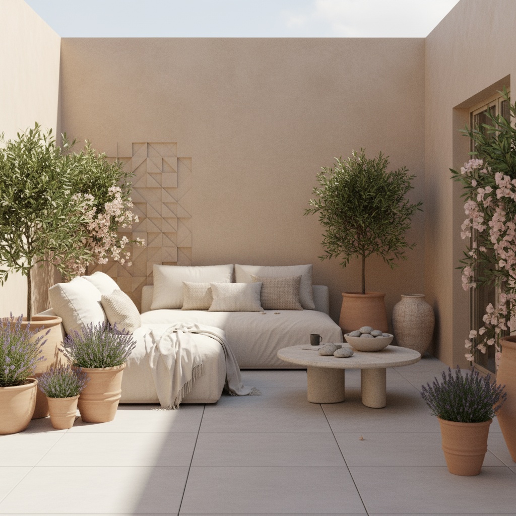 Sencelles Olive House rustic terrace. with Mediterranean